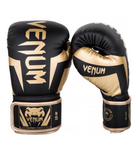 Боксерские перчатки VENUM ELITE BOXING GLOVES - BLACK/GOLD Боксерские перчатки VENUM ELITE BOXING GLOVES - BLACK/GOLD